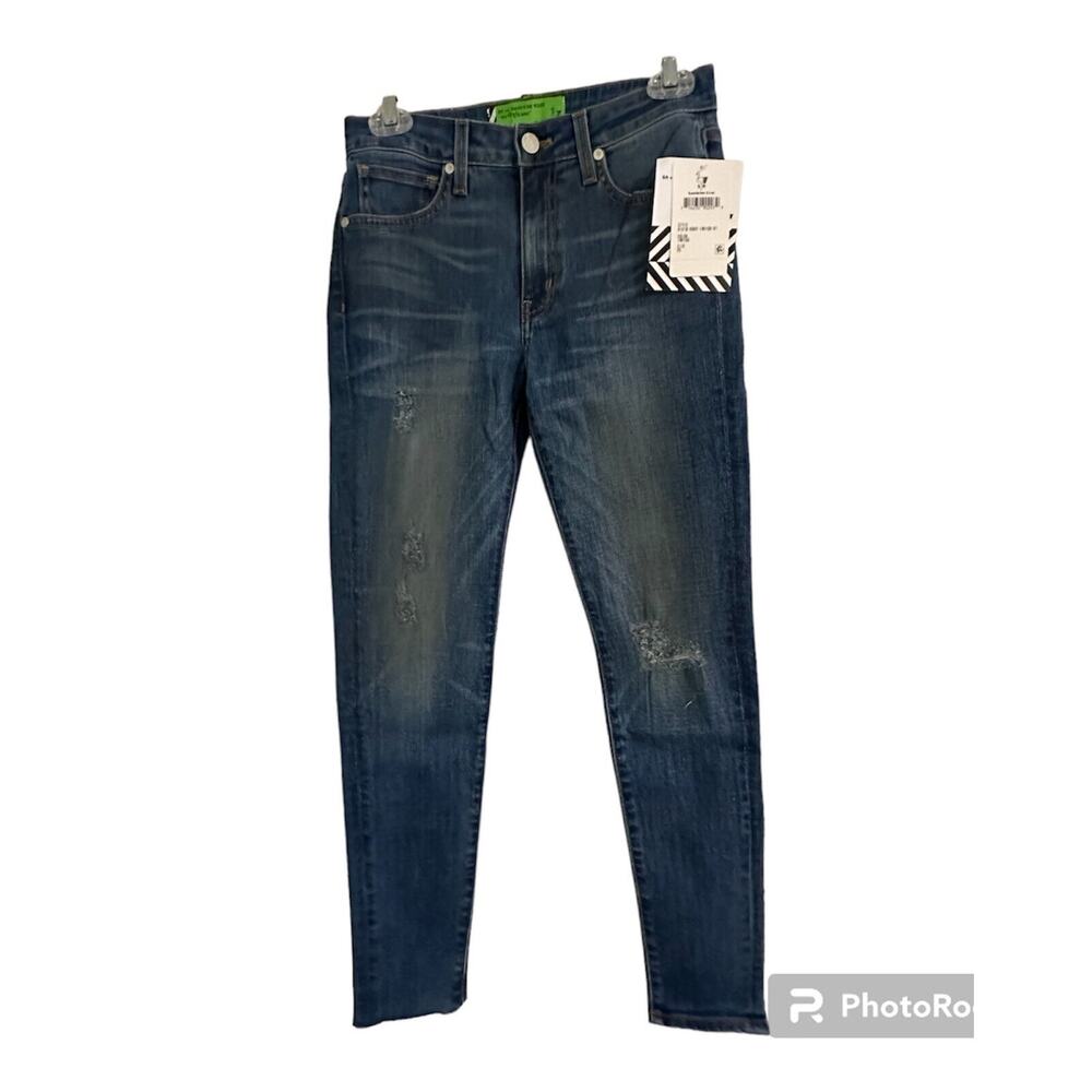 Sandrine Rose x Free People Women’s Jeans Indigo Snow Ripped” Size 25 New Ankle